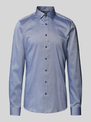 Slim Fit Business-Hemd mit Kentkragen Modell 'New York' von OLYMP Level Five Blau - 4