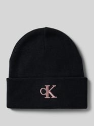 Beanie mit breitem Umschlag und Logo-Stitching von Calvin Klein Jeans Schwarz - 46