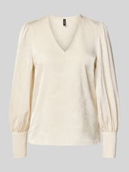 Langarmbluse mit V-Ausschnitt von VERO MODA Beige - 20