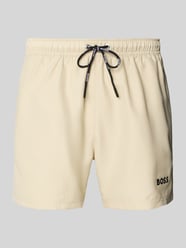 Zwembroek met labelapplicatie model 'DOGFISH' van BOSS Beige - 22
