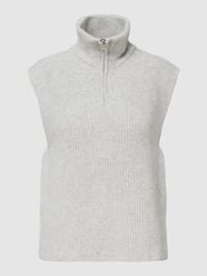Spencer met schipperskraag, model 'ONLTIA LIFE HIGHNECK VEST' van Only Grijs / zwart - 8
