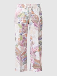 Culotte aus Leinen mit floralem Muster Modell 'Pia' von Toni Dress Weiß - 42