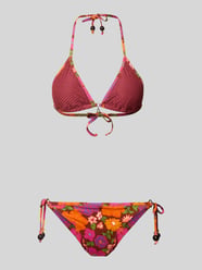 Bikini o kroju slim fit z kwiatowym nadrukiem na całej powierzchni model 'MUNDOIOKA' od Banana Moon - 1