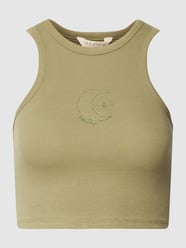 Crop Top mit Strasssteinbesatz von REVIEW Grün - 38