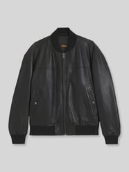 Regular fit leren jack van lamsnappa van BOSS Orange - 40