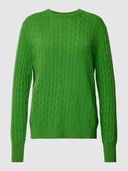 Sweter z dzianiny z wzorem warkocza od Jake*s Casual Zielony - 41