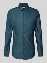 Slim Fit Business-Hemd mit Kentkragen von Jake*s Blau - 28