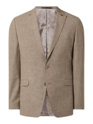 2-knoops colbert met linnen, model 'Tizian' van Atelier Torino Wit - 46