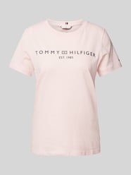 T-Shirt mit Label-Print von Tommy Hilfiger Rosa - 2