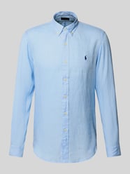 Slim fit linnen overhemd met logostitching van Polo Ralph Lauren - 31