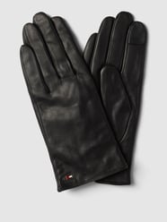 Lederhandschuhe mit Label-Detail Modell 'Essential Flag' von Tommy Hilfiger Schwarz - 33