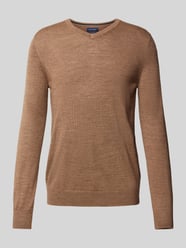 Gebreide pullover met V-hals van Christian Berg Men Bruin - 31