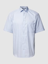 Comfort Fit Freizeithemd mit Allover-Muster von Eterna Blau - 45