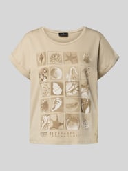 Regular Fit T-Shirt aus reiner Baumwolle mit Motiv-Print von monari Beige - 32