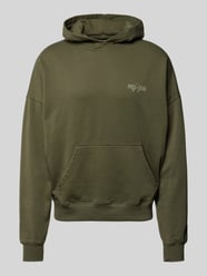 Hoodie mit Label-Print Modell 'MINER BOXY' von Pegador Grün - 21