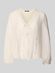 Regular Fit Bluse mit V-Ausschnitt und Schnürung von Zero - 20