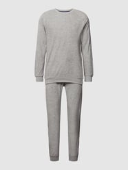 Pyjama met contraststrepen van Schiesser Grijs - 13