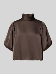 Regular Fit Satinbluse mit Puffärmeln Modell 'Parisa' von Neo Noir - 35