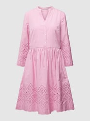 Knielanges Kleid aus Baumwolle mit Lochstickerei von Jake*s Collection Pink - 40