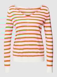 Gebreide pullover met streepmotief van Esprit Oranje - 19