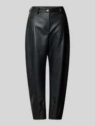 Tapered Fit Kunstlederhose mit Ziernähten von MM - 4