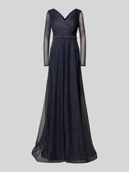 Abendkleid in Wickel-Optik von TROYDEN COLLECTION Blau - 2