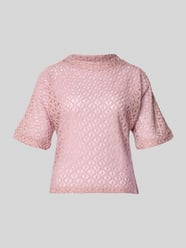 Strickpullover mit Lochstickerei von MORE & MORE Pink - 1