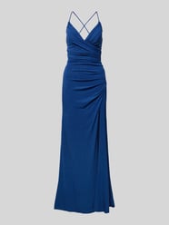 Abendkleid mit Gehschlitz von Mascara Blau - 35