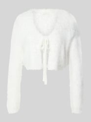 Cropped Strickjacke mit Schnürung von Apricot - 28