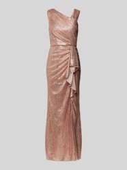 Abendkleid mit asymmetrischem V-Ausschnitt von Adrianna Papell Gold - 2