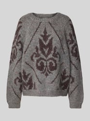 Gebreide pullover van alpacamix, model 'Daya' van MOS MOSH Grijs / zwart - 39