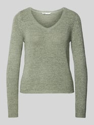 Regular Fit Strickpullover mit V-Ausschnitt Modell 'GEENA' von Only Grün - 44