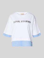 t-shirt z cekinowym obszyciem i okrągłym dekoltem od Smith and Soul - 14