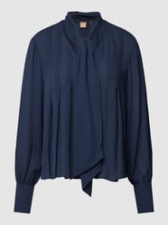 Bluse mit Schal Modell 'Bijulia' von BOSS Blau - 40