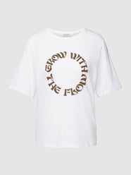 T-shirt met labelprint van Marc O'Polo Wit - 42