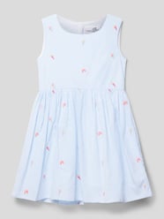 Kleid mit Motiv-Stitchings von Happy Girls Blau - 19