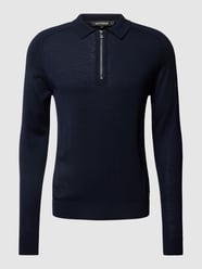 Pullover mit Polokragen aus Schurwolle von Roy Robson Blau - 24