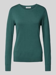 Sweter z dzianiny o kroju regular fit z prążkowanymi wykończeniami od Christian Berg Woman Zielony - 14