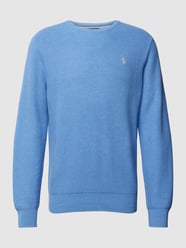 Strickpullover mit Logo-Stitching von Polo Ralph Lauren Blau - 36