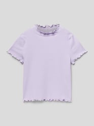 T-shirt in riblook van Tom Tailor Paars - 12