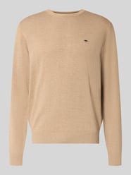 Gebreide pullover met geribde boorden van Fynch-Hatton Beige - 16