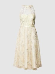Cocktailkleid mit floralem Muster von Laona Gelb - 21