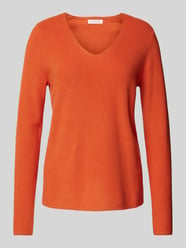 Strickpullover mit abgerundetem V-Ausschnitt von Christian Berg Woman Orange - 14