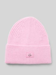 Czapka beanie z dodatkiem wełny i naszywką z motywem od Jake*s Casual Różowy - 6