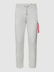 Sweatpants met labelapplicatie, model 'X-FIT' van Alpha Industries Grijs / zwart - 16