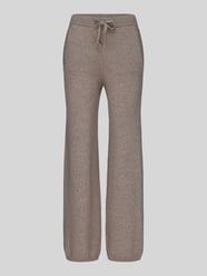 Regular fit wijde broek van puur kasjmier van Jake*s Casual Beige - 43