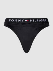 Stringi z detalem z logo model ‘VELOUR’ od TOMMY HILFIGER Czarny - 28