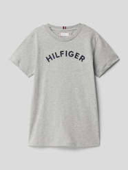 T-shirt met logostitching van Tommy Hilfiger Teens Grijs - 10
