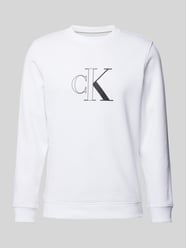 Sweatshirt mit Label-Print Modell 'OUTLINE' von Calvin Klein Jeans Weiß - 19