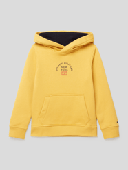 Hoodie mit Label-Print von Tommy Hilfiger Kids Gelb - 1